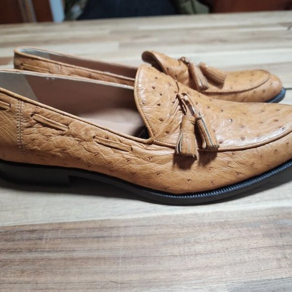 Mens Beige Vero Cuoio Ostritch Loafer by Max Kibardein
